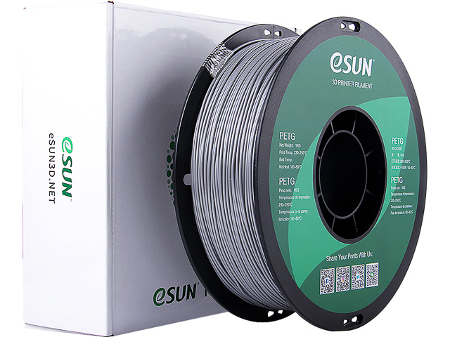 ESUN PETG-BASIC175S1P1 - FILAMENT 3D ESun Solid Gris Argent ref PETG-BASIC175S1P1 1,75 mm 1KG ESUN PETG-BASIC175S1P1