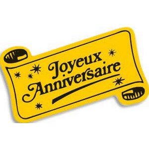 APLI 116113 - Etiquettes célébrations "Joyeux anniversaire" 19 x 34mm couleur Or APLI 116113