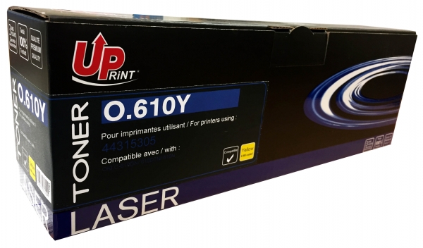 OKI 44315305 C - Toner laser jaune compatible oki C610 O610Y OKI 44315305 C