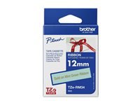 BROTHER TZE-RM34 - Ruban etiqueteuse Tissu BROTHER TZE-RM34 (4m) Or sur vert menthe 12mm Pour étiqueteuse P-Touch BROTHER TZE-RM34