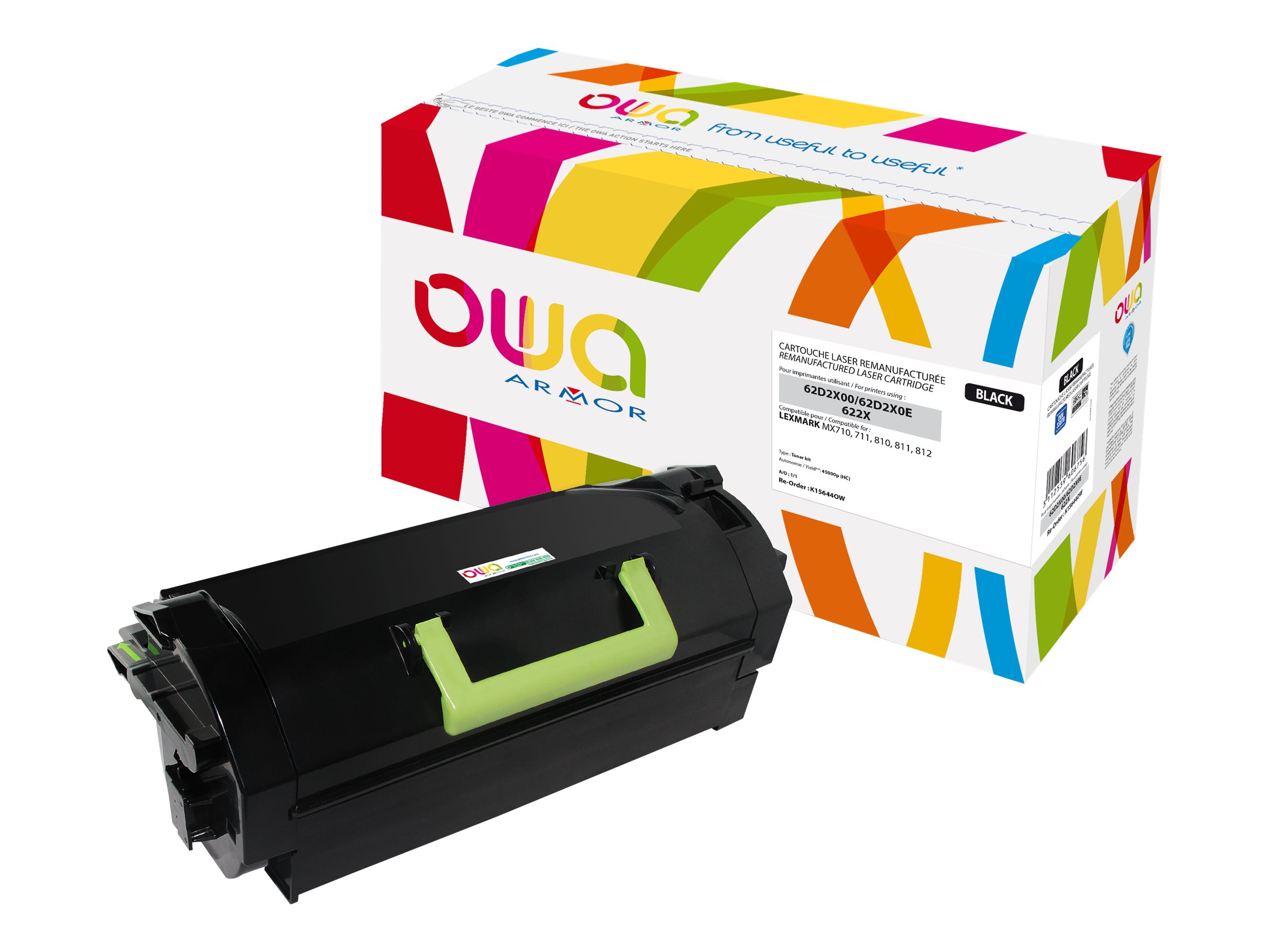 LEXMARK 62D2X00 K15644OW - Toner laser noir 622X K15644 LEXMARK 62D2X00 K15644OW