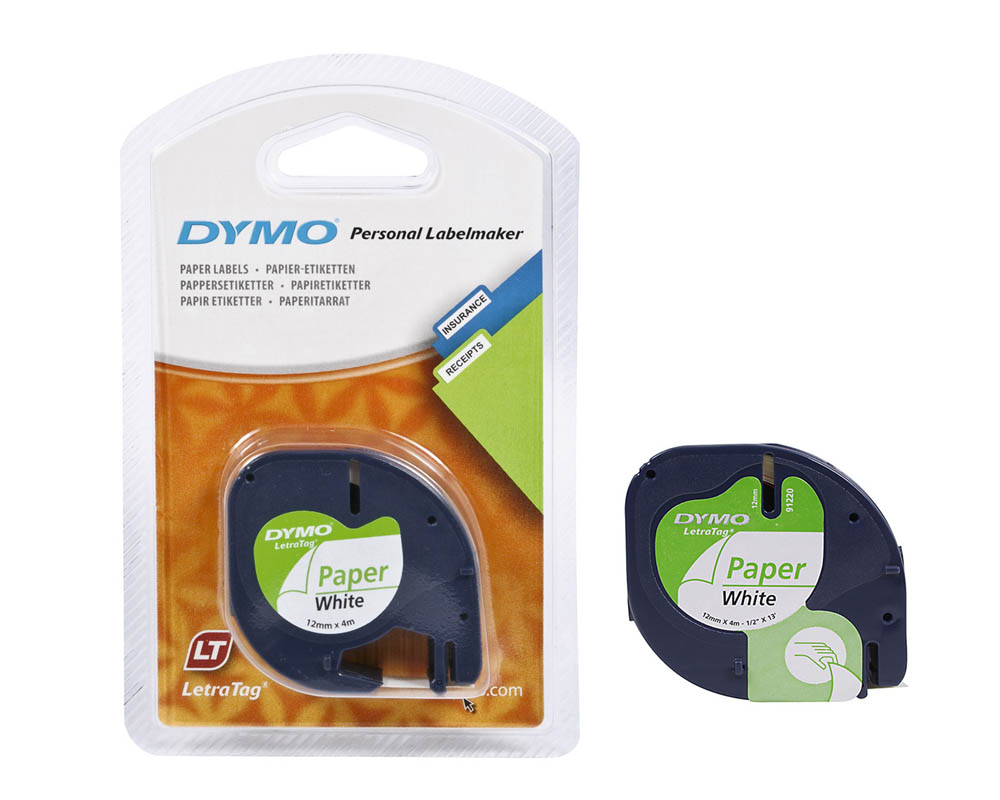 DYMO S0721510 - Ruban Dymo noir sur fond blanc 12mm x 4 m ref S0721510 DYMO S0721510