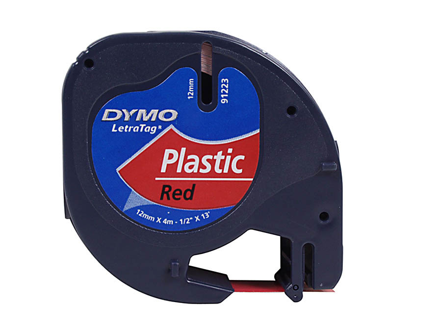 DYMO 91223 - Ruban noir sur fond rouge 12mm S0721680 DYMO 91223