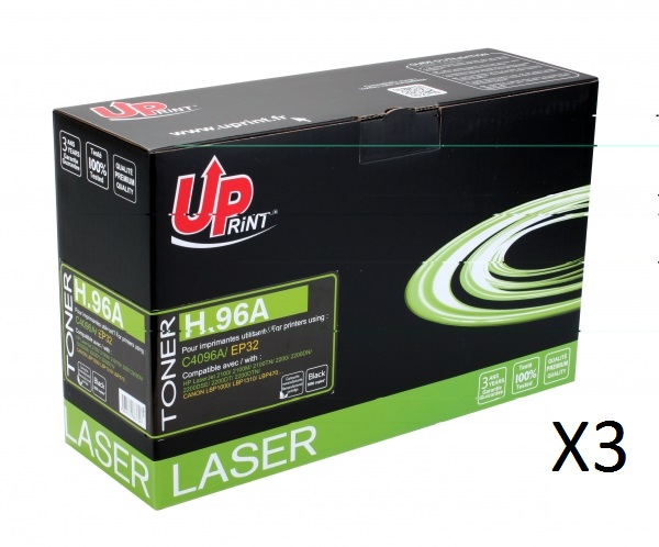 HP C4096A Pack 3 C - Pack de 3 toners laser noir Compatible Premium pour HP 96A HP C4096A Pack 3 C