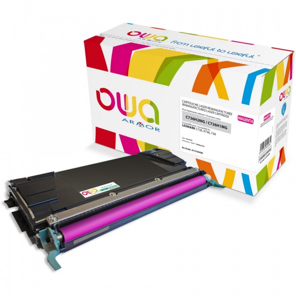 LEXMARK C736H1MG K15184OW - Toner laser magenta marque amor compatible Lexmark série C736-X736-X738 LEXMARK C736H1MG K15184OW
