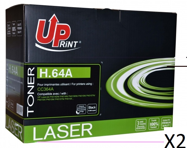 HP CC364A Pack 2 C - Pack de 2 toners laser noir Compatible Premium pour HP 64A H64A HP CC364A Pack 2 C