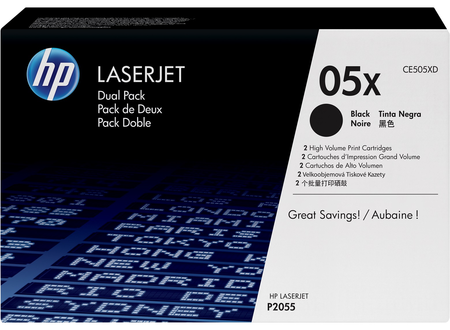 HP CE505XD - Pack de 2 toners laser noir 05X HP CE505XD