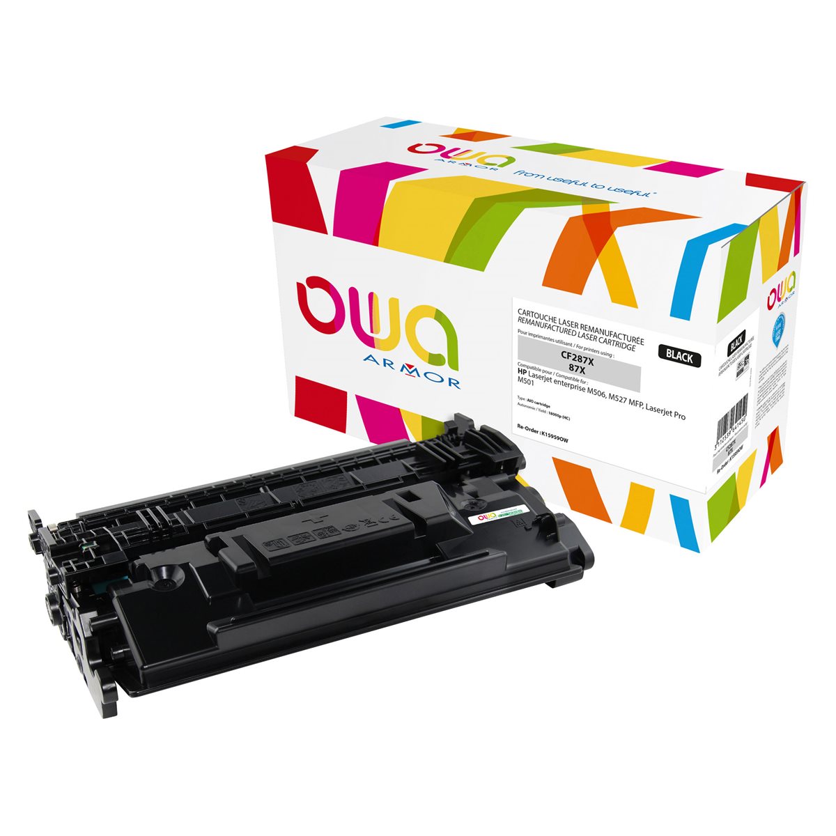 HP CF287X K15959OW - Toner laser noir marque Armor CF87X HP CF287X K15959OW