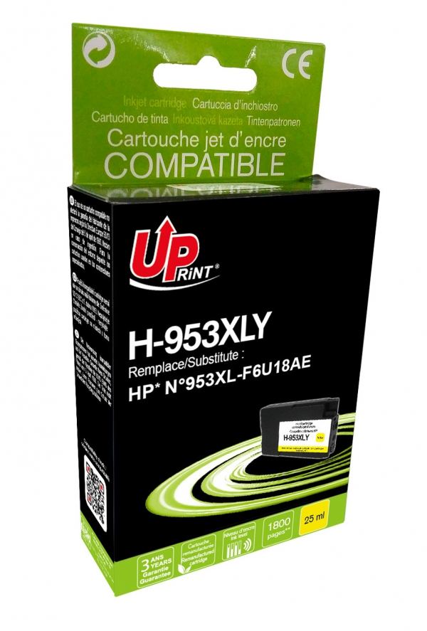 HP F6U18AEC - Cartouche jet d'encre jaune Générique pour HP n°953XL H953XLY HP F6U18AEC