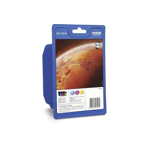BROTHER LC1100HY RBW BP - Pack de 3 cartouches jet d'encre couleurs LC1100HY BROTHER LC1100HY RBW BP