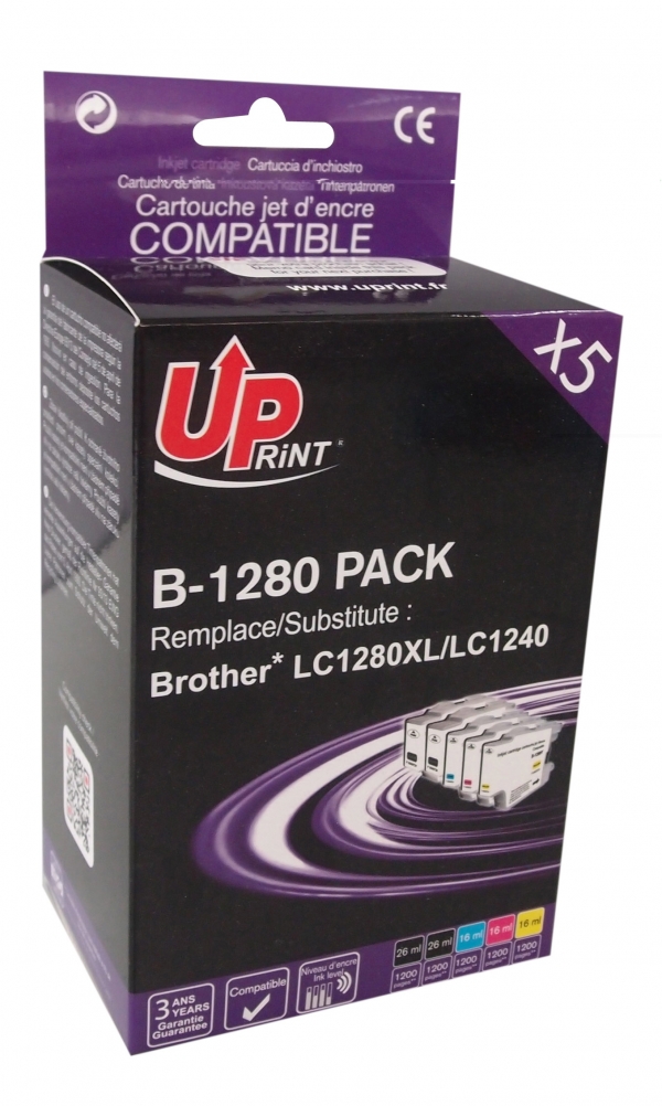 BROTHER LC1240 Pack 5 C - Pack économique de 5 cartouches jet d'encre noires et couleurs Brother LC1240 BROTHER LC1240 Pack 5 C