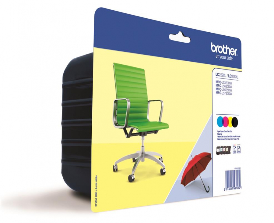 BROTHER LC229XL LC225XL - Pack de 4 cartouches jet d'encre LC229XL LC225XL noire et couleurs BROTHER LC229XL LC225XL