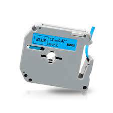 BROTHER MK-531 compatible - 10 Rubans compatible non laminé noir sur fond bleue 12mm MK531 soit 5.9 euros le ruban BROTHER MK-531 compatible