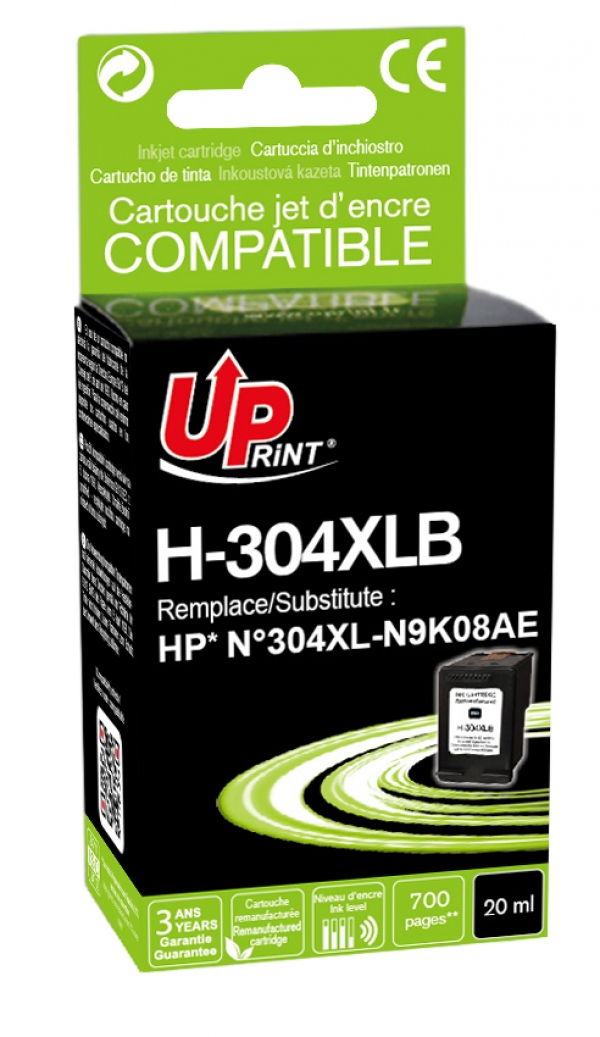HP N9K08AEC - Cartouche jet d'encre noire n°304XL Générique pour HP H304XLB HP N9K08AEC
