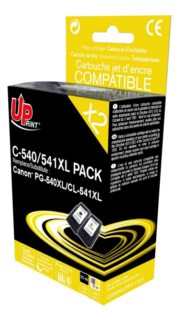 CANON PG-540XL CL-541XL C - Pack de 2 cartouches noire et couleurs PG540XL CL541XL CANON PG-540XL CL-541XL C
