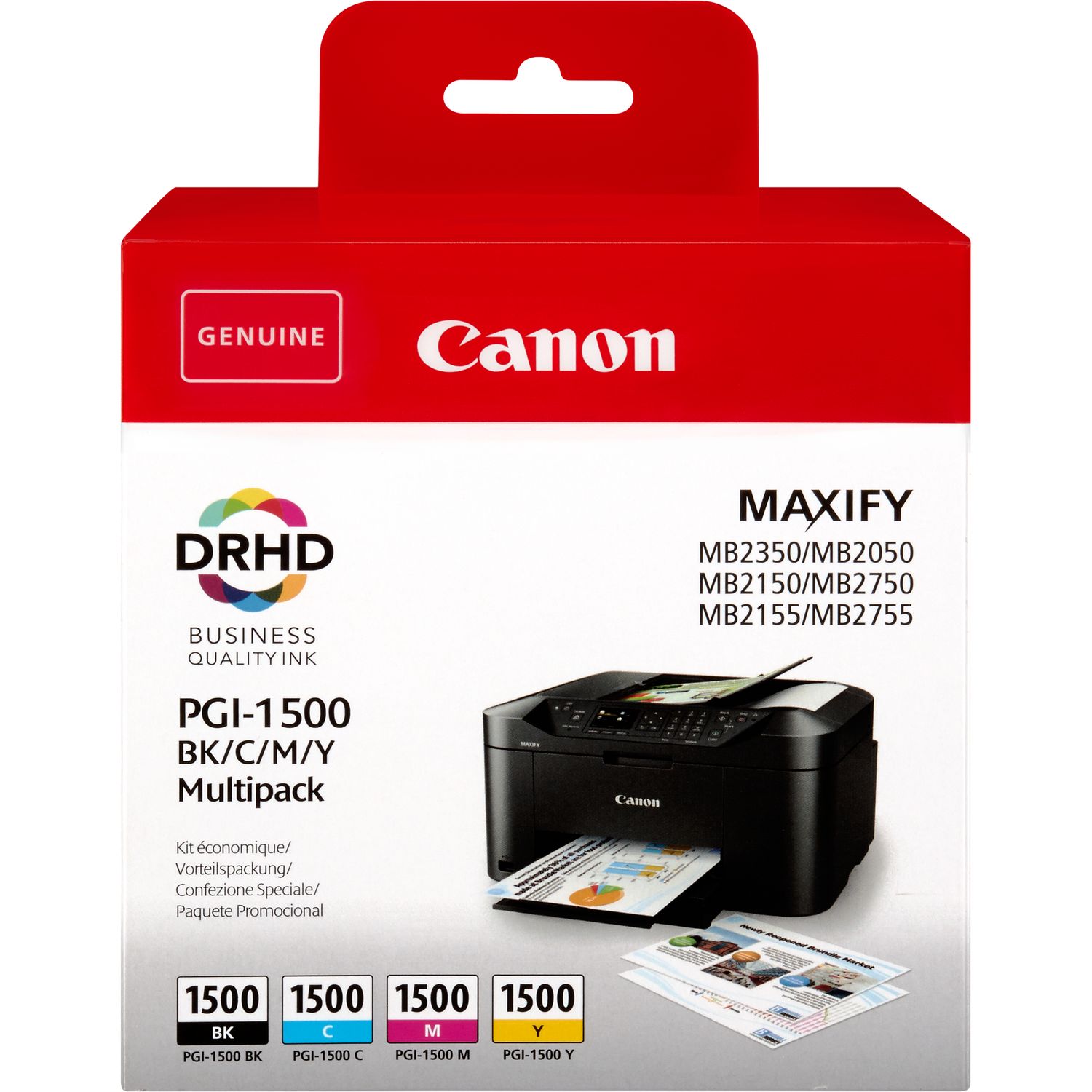 CANON PGi-1500 BKCMY - Pack de 4 cartouches jet d'encre noire et couleurs PGi1500 9218B005 CANON PGi-1500 BKCMY