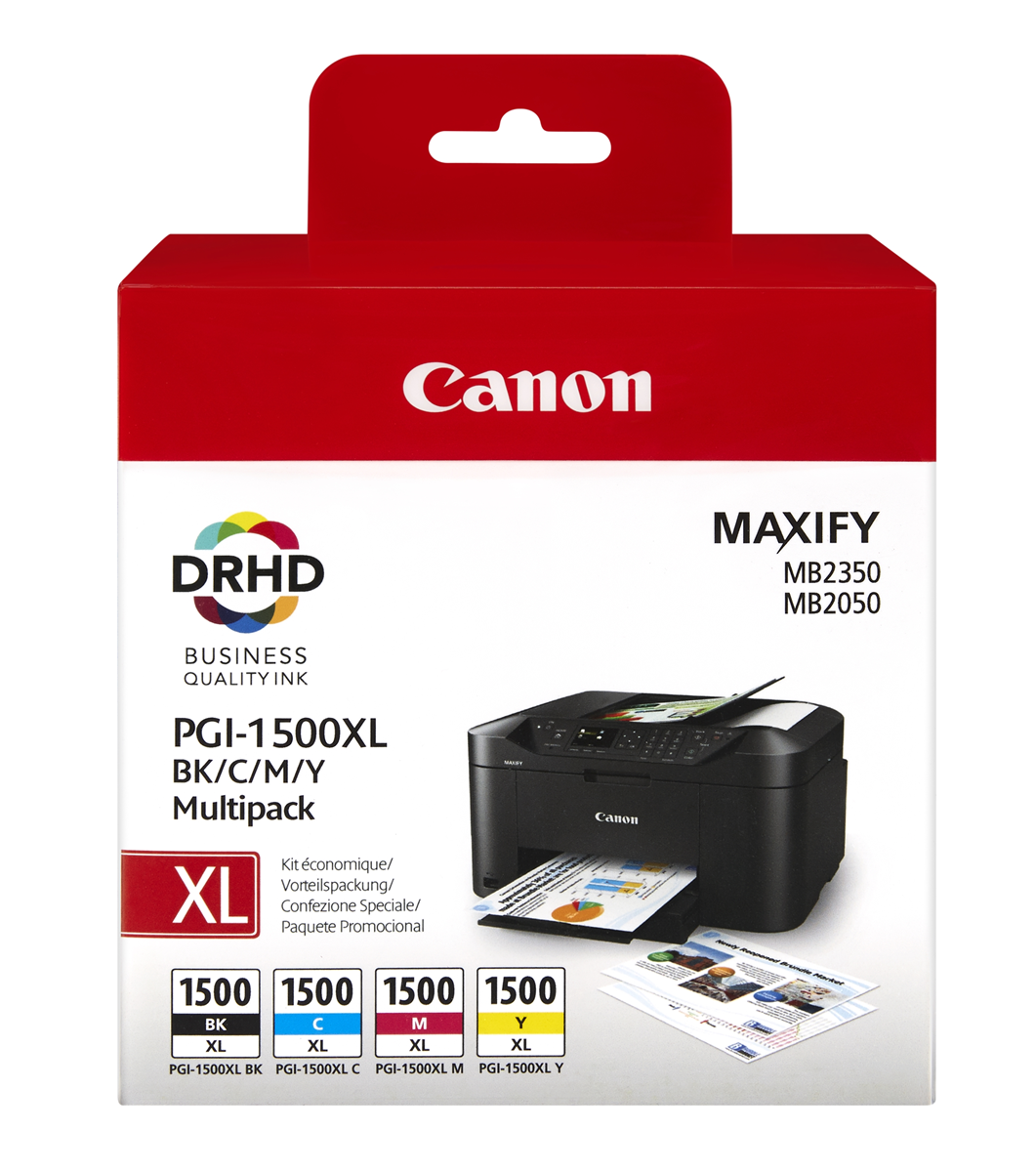 CANON PGi-1500XL BKCMY - Pack de 4 cartouches jet d'encre noire et couleurs PGi1500XL 9182B004 CANON PGi-1500XL BKCMY