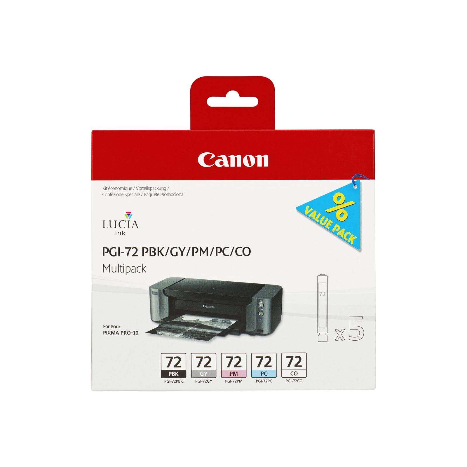 CANON PGI-72 Multipack2 - Multi Pack de 5 cartouches noire et couleurs PGI72 6403B007 CANON PGI-72 Multipack2