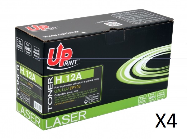 HP Q2612A C Pack 4 - Pack de 4 toners laser noirs compatible HP 12A HP Q2612A C Pack 4