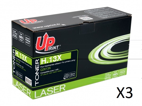 HP Q2613X Pack 3 C - Pack économique de 3 toners laser noir compatible Premium pour HP 13X HP Q2613X Pack 3 C