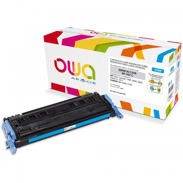 HP Q6001A K12241OW - Toner laser cyan marque Armor compatible pour HP 124A HP Q6001A K12241OW