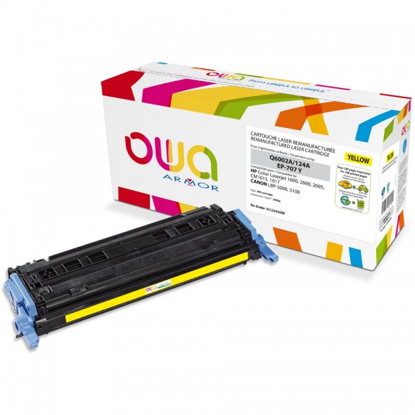 HP Q6002A K12243OW - Toner laser jaune marque Armor compatible pour HP 124A HP Q6002A K12243OW