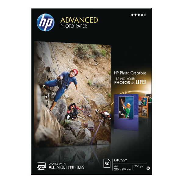 HP Q8698A - Papier photo brillant A4 250gr. - HP Advanced Photo Paper HP Q8698A