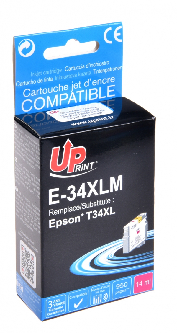 EPSON T3473 Uprint - Cartouche jet d'encre magenta compatible epson C13T347340 E34XLM "balle de golf" EPSON T3473 Uprint