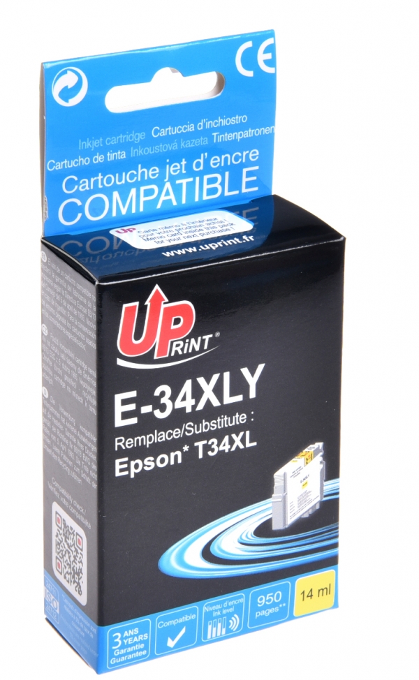 EPSON T3474 Uprint - Cartouche jet d'encre jaune compatible epson C13T347440 E34XLY "balle de golf" EPSON T3474 Uprint
