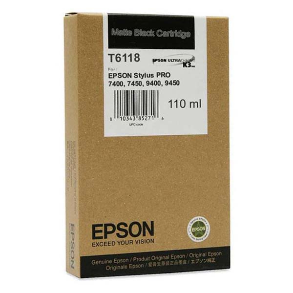 EPSON T6118 - Cartouche jet d'encre noir mat EPSON T6118