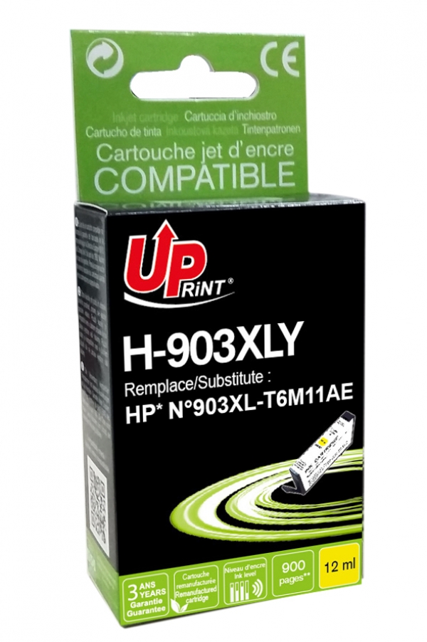 HP T6M11AE C - Cartouche jet d'encre jaune compatible pour HP n°903XL H903XLY HP T6M11AE C
