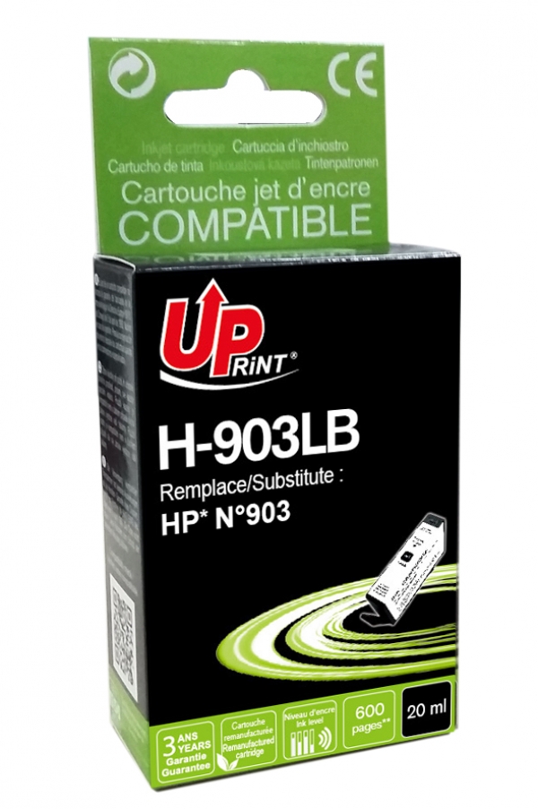 HP T6M15AE C - Cartouche jet d'encre noire compatible pour HP n°903XL H903LB HP T6M15AE C