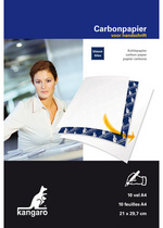 Kangaro Papier carbone A4 - Papier carbone, A4, 100 feuilles, bleu format: 210 x 297 mm, pour inscription à la main, contenu: 100 feuilles (K-7800478) Kangaro Papier carbone A4