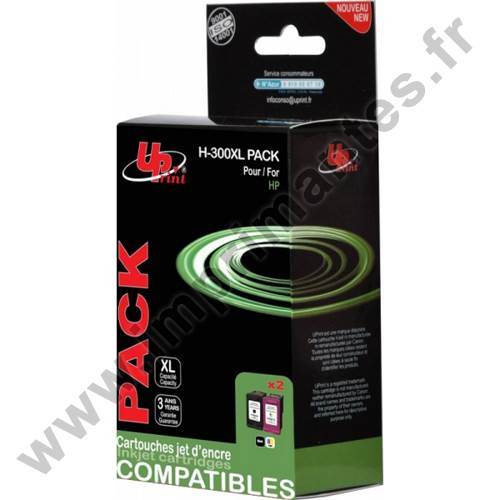 300XL Pack 2 C - Pack de 2 cartouches jet d'encre noire et couleurs Générique pour HP n°300XL 300XL Pack 2 C