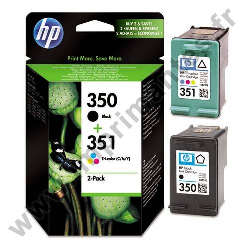 Hp SD412EE - Pack de 2 cartouches jet d'encre noire et couleurs n°350 et  n°351