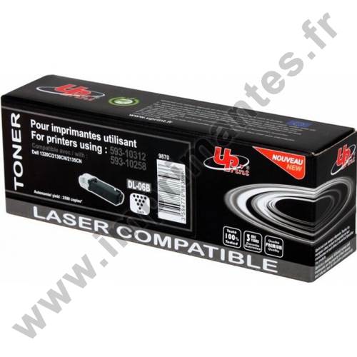 DELL 593-10258 C - Toner laser noir compatible dell 1320 59310258 DT615-KU052-KN675 D2130B DELL 593-10258 C