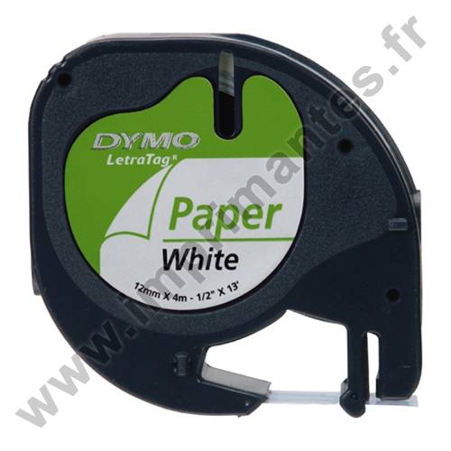 Recharge DYMO 6MM texte noir sur fond blanc ou transparent