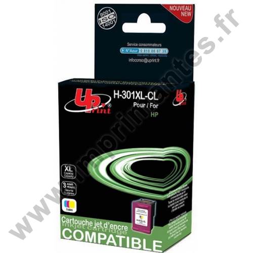 HP CH564eeC - Cartouche jet d'encre couleurs Générique pour HP n°301XL H301XLC HP CH564eeC