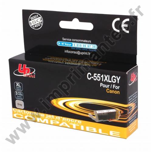 CANON CLI-551GY XL C - Cartouche jet d'encre grise CLI551GYXL 6447B001 CANON CLI-551GY XL C