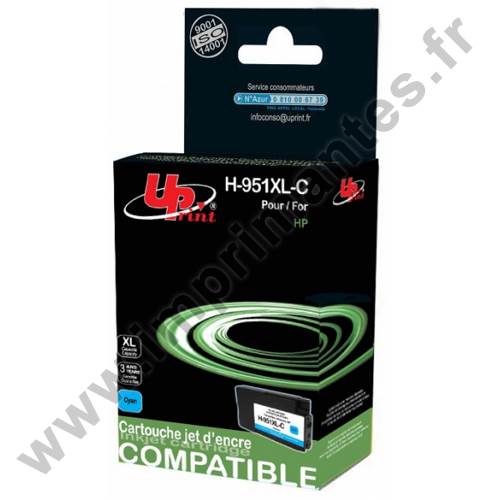 HP CN046AeC - Cartouche jet d'encre cyan Générique pour HP n°951XL H951XLC HP CN046AeC