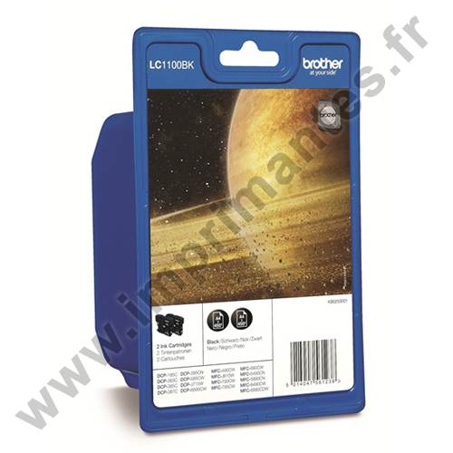BROTHER LC1100BK Pack 2
