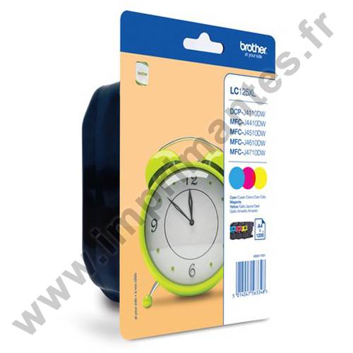 BROTHER LC125XL RBW BP - Pack de 3 cartouches jet d'encre LC125XL couleurs BROTHER LC125XL RBW BP
