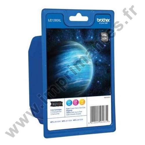 BROTHER LC1280XL RBW BP - Pack de 3 cartouches jet d'encre couleurs LC1280XL BROTHER LC1280XL RBW BP