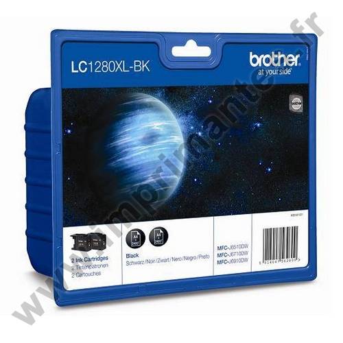 BROTHER LC1280XL-BK Pack 2 - Pack de 2 cartouches jet d'encre noires LC1280XLBKBP2 BROTHER LC1280XL-BK Pack 2