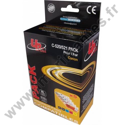 CANON PGi-520BK CLi-521 C - Pack de 5 cartouches jet d'encre noires et couleurs PGI520BK CLI521 CANON PGi-520BK CLi-521 C