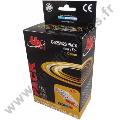 CANON PGi-525BK CLi-526 C - Pack de 5 cartouches noires et couleurs PGi525BK CLI526 CANON PGi-525BK CLi-526 C