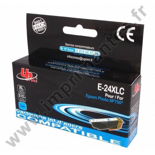 EPSON T2432 C - Cartouche jet d'encre cyan 24XL "éléphant" EPSON T2432 C