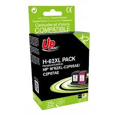 62XL Pack C - Pack Cartouche Compatible Premium Uprint Noir 20 ml et Couleur 18 ml pour HP 62XL - C2P05AE/C2P07AE 62XL Pack C