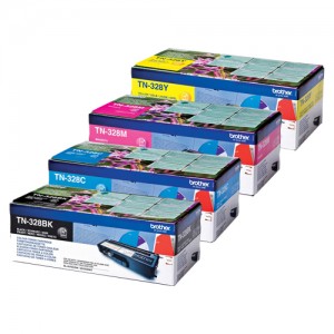 BROTHER TN-328 Pack 4 - Pack de 4 toners laser noir et couleurs TN328 BROTHER TN-328 Pack 4