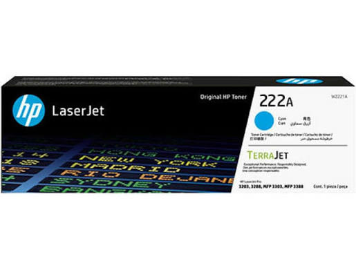 HP W2221A - Cartouche Toner Original HP ref W2221A type 222A couleur Cyan capacité 1200 pages HP W2221A